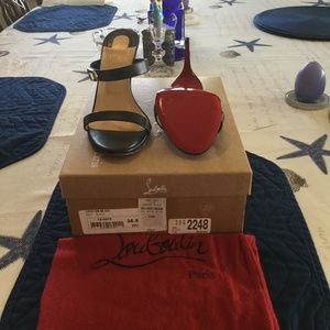 Christian Louboutin Lock Me 85 Black Leather size 6.5